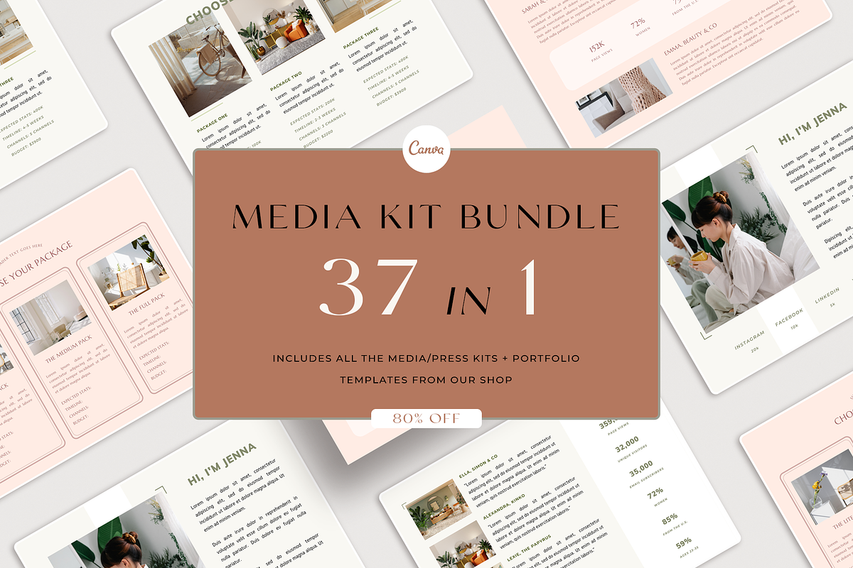 Media Kit + Portfolio Bundle | Canva, a Brochure Template by Ralony (Photo 1 of 8)