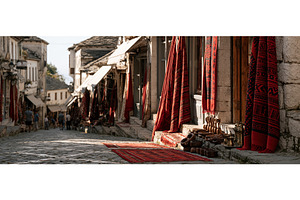 Traditional Bazaar Street With Red, an Architecture Photo by piter.goskov