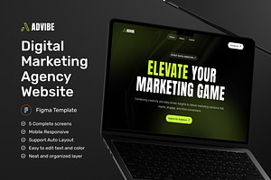Digital Marketing Agency Website, an UI Kit Template by peterdraw