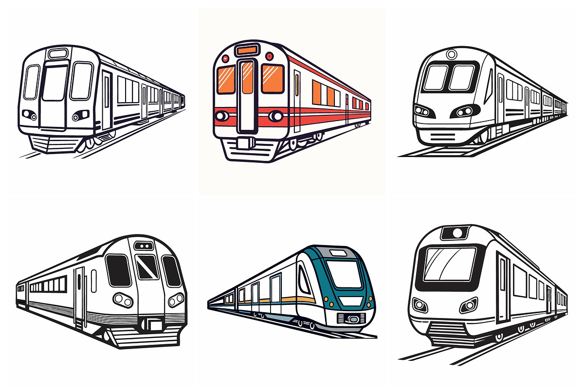 various detailed subway and train, an Object Graphic by Billah Hub
