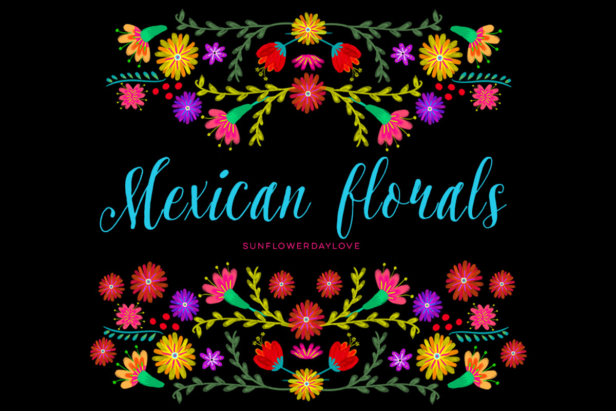 Mexican Watercolor Floral clipart, an Illustration by Sunflower Day Love (Photo 2 of 5)