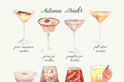 Autumn Cocktails Drinks Watercolor, a Food Illustration by Catch the Dream Art (Thumbnail 5 of 8)