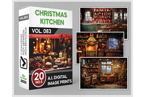 20 Christmas Kitchen Backdrop, a Background Photo by KenScape
