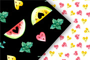 Watermelons Clipart & Patterns, a Food Illustration by Valin Malin (Thumbnail 11 of 14)