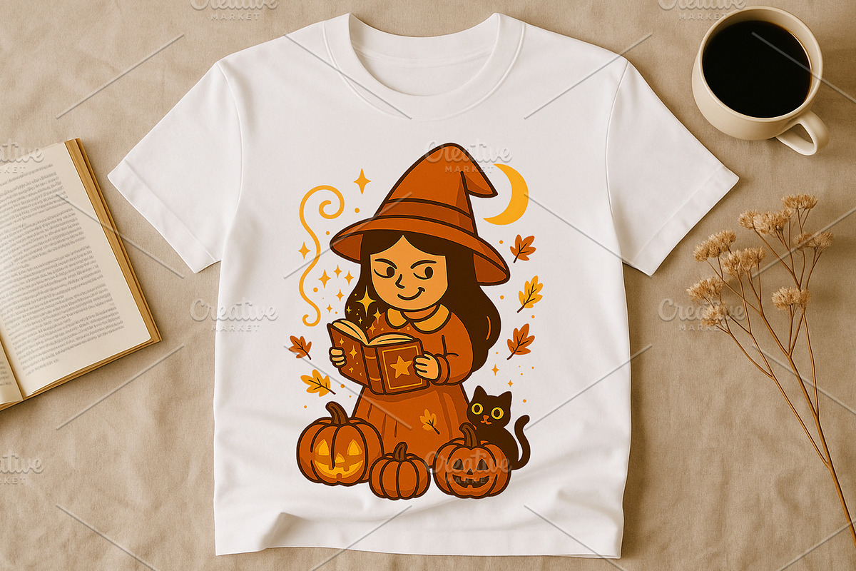 Cute halloween witch with pumpkins., a Decorative Illustration by kaisorn (Photo 5 of 9)