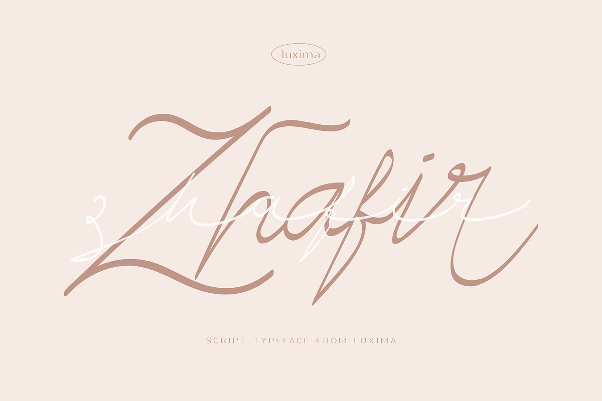 Zhafir Script Font, a Script Font by Luxima (Photo 1 of 13)