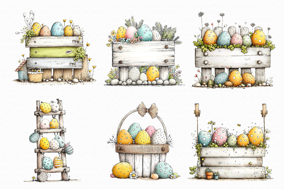 Farmhouse Easter Clipart, an Illustration by Libby Wishes (Photo 7 of 8)
