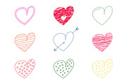 Color drawing hearts in doodle style, an Object Illustration by ExpressShop (Thumbnail 1 of 5)