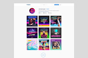 80's Synthwave Square Artpack, a Social Media Template by dennybusyet (Thumbnail 8 of 9)