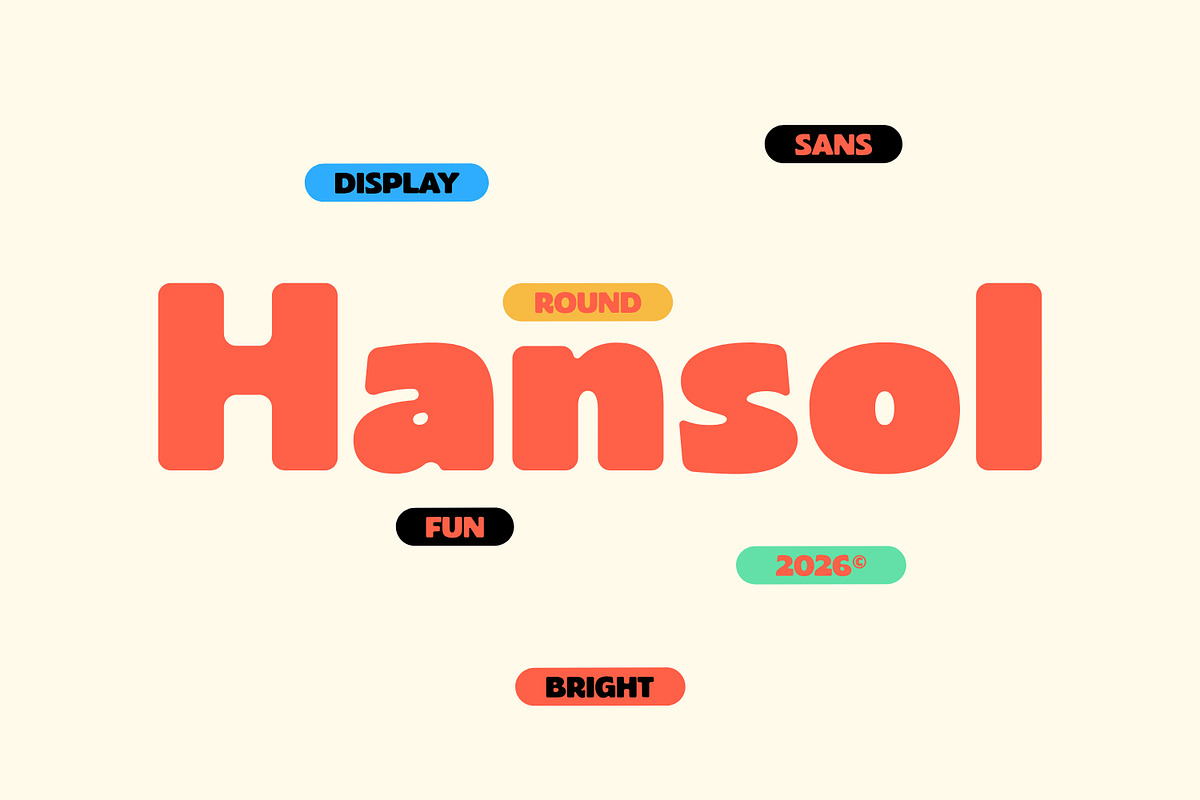 Hansol - Playful Display Sans Font, a Sans Serif Font by Matsero (Photo 1 of 8)