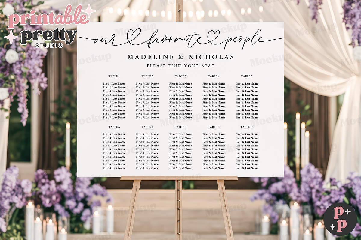Candlelit PSD Wedding Sign Mockup, a Product Mockup by Printable Pretty Studio (Photo 3 of 6)