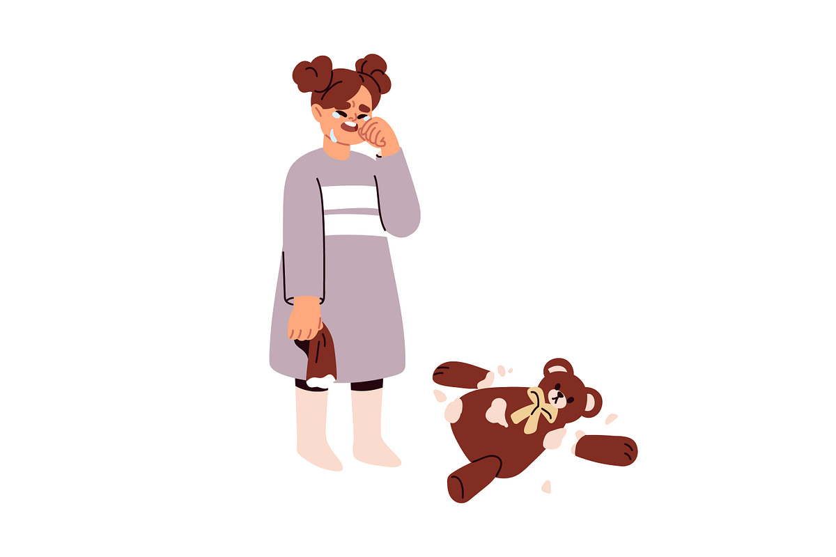 People in tears crying. Whiny mood, a Person Illustration by Good Studio (Photo 7 of 9)