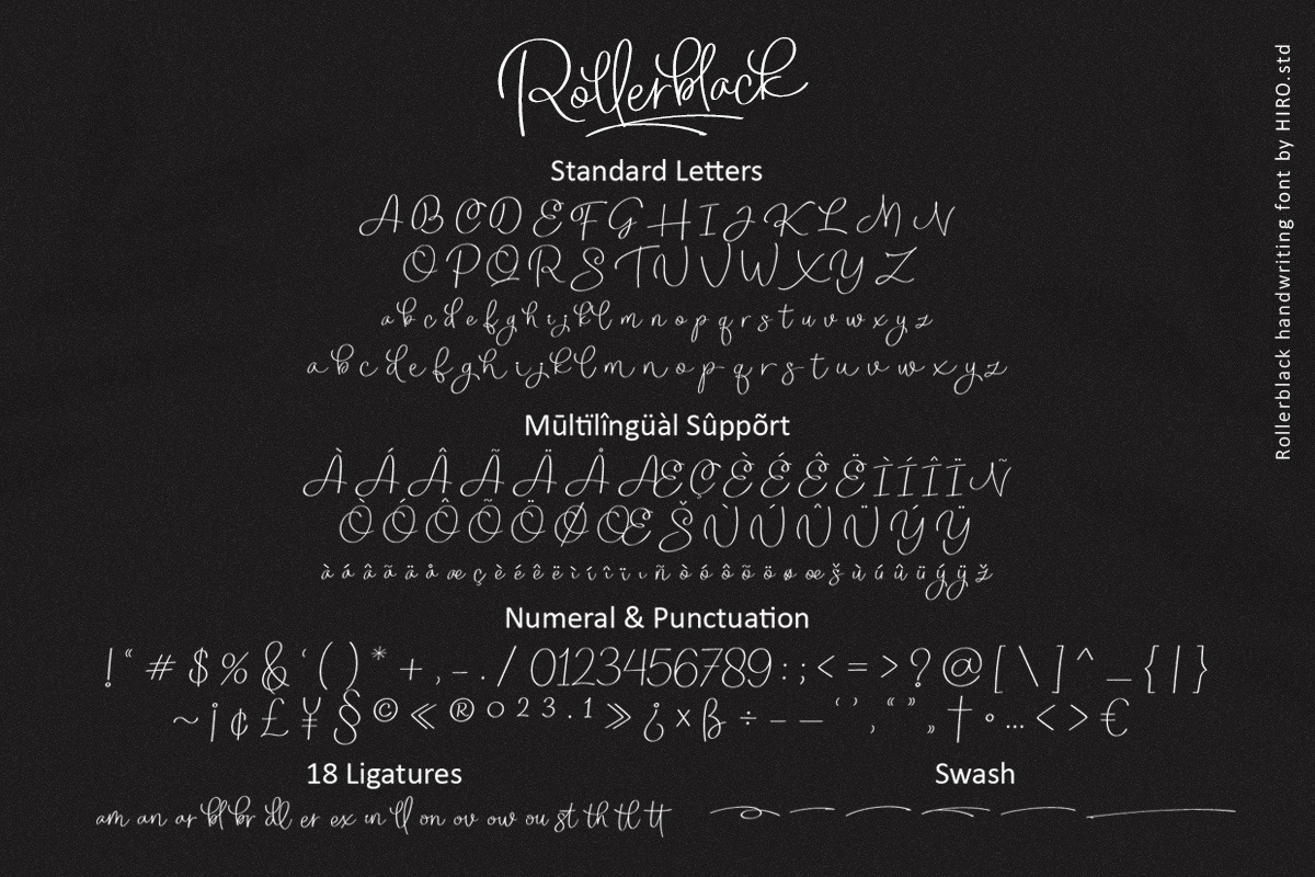 Rollerblack - Handwritten Font, a Script Font by HIRO.std (Photo 9 of 10)