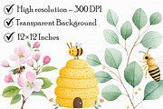 Charming Honey Bee Garden Clipart Se, an Illustration by Libby Wishes (Thumbnail 6 of 7)