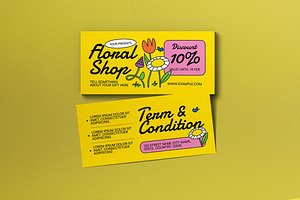 Floral Shop Promo Voucher, a Card Template by graphicook