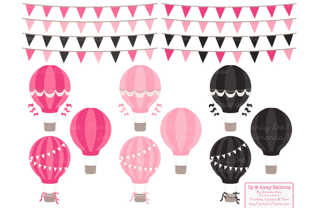 Hot Pink Hot Air Balloons & Patterns, an Illustration by Amanda Ilkov (Photo 4 of 5)