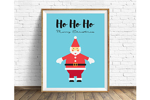 Santa Claus Illustration Print 