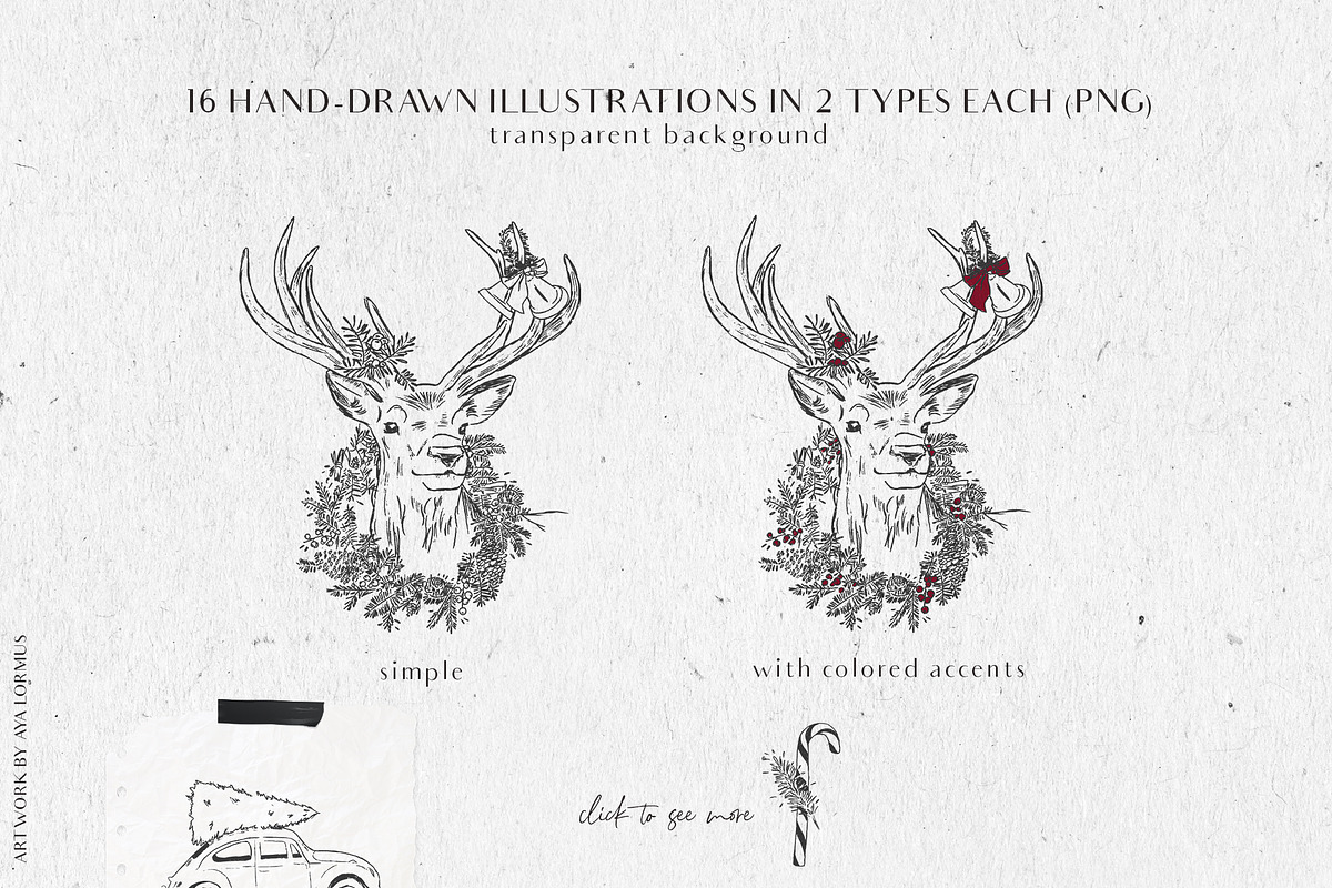 Minimalist Christmas clipart, a Seasonal Illustration by AyaLormus (Photo 2 of 7)