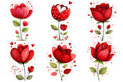 Valentine's Rose Clipart, an Illustration by Pixels.Craft (Thumbnail 2 of 5)