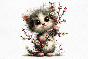 Whimsical Easter Kitten Clipart, an Illustration by Craft Nest (Thumbnail 9 of 11)