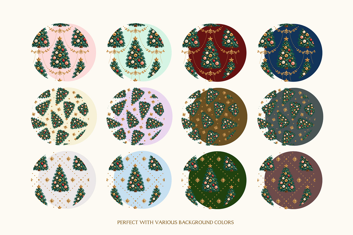 Vintage Christmas Painted Patterns 1, a Pattern Graphic by Euonia Meraki (Photo 3 of 8)