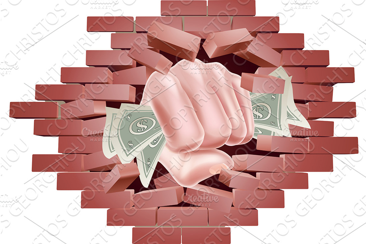 Hand Fist Holding Cash Money, a Finance Illustration by Christos Georghiou