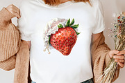 Watercolor Sweet Strawberry Clipart, an Illustration by Canvas Craft (Thumbnail 6 of 8)