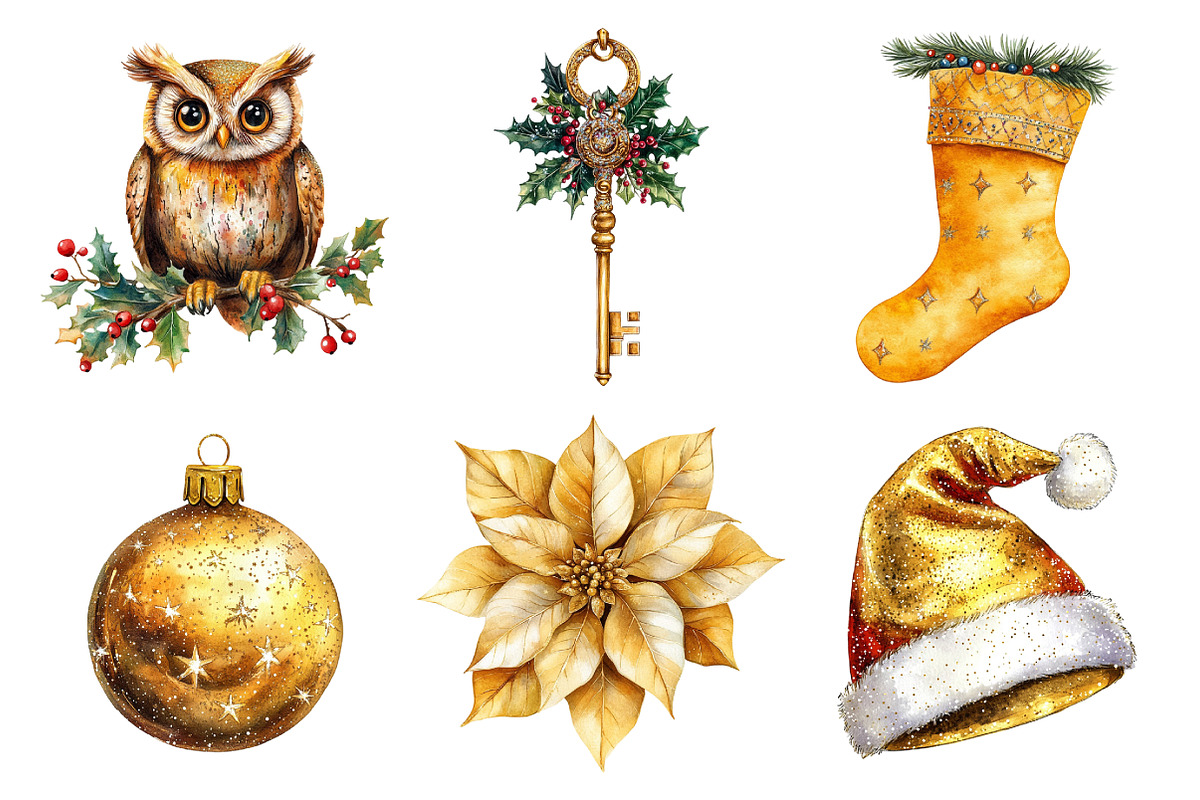 Gold Sparkle Christmas Clipart, an Illustration by Daily.Designs (Photo 4 of 5)