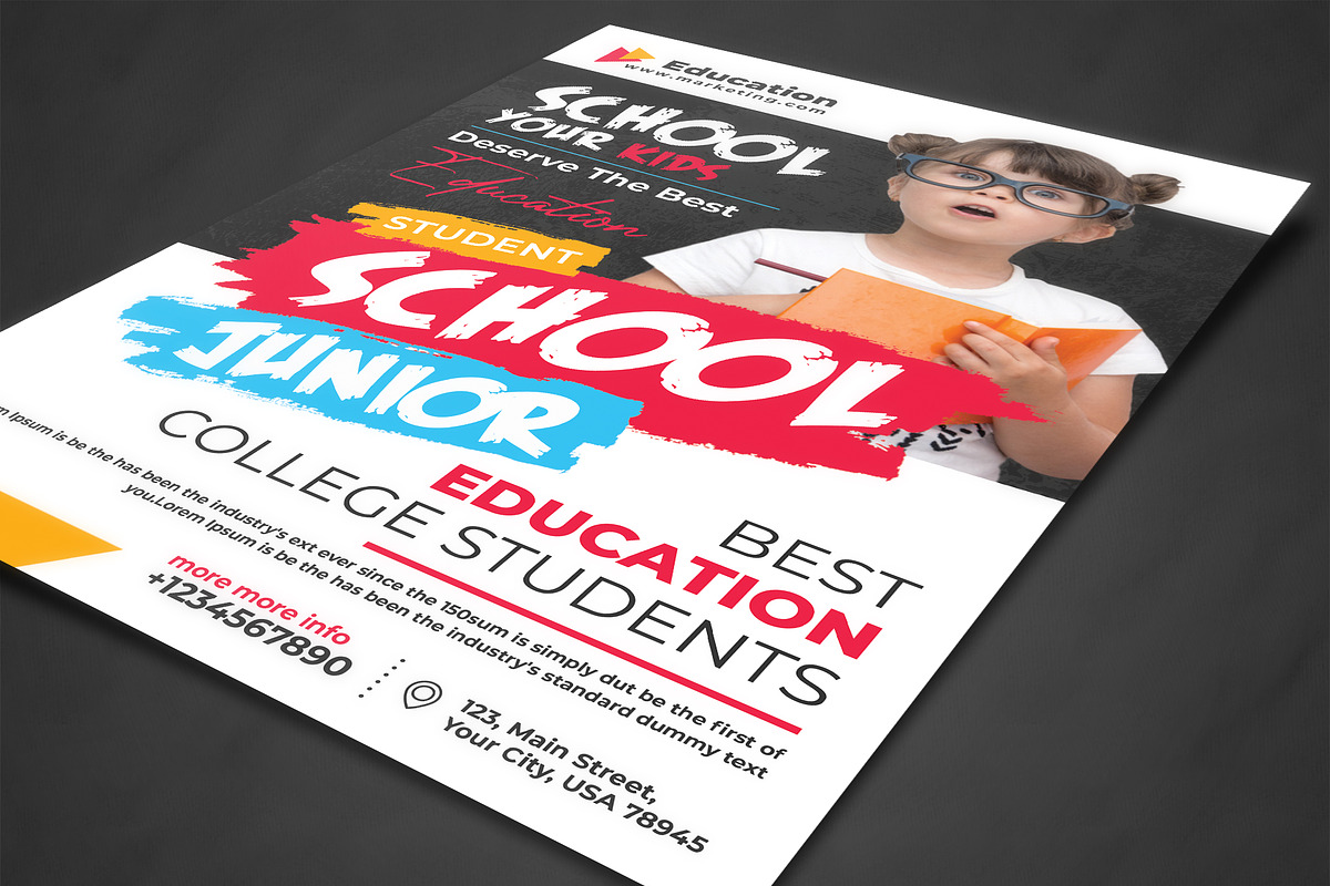 School Education Flyer, a Flyer Template by AfzaalGraphics (Photo 2 of 4)