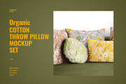 Organic Cotton Throw Pillow Mockup, a Household Mockup by Designertale (Thumbnail 1 of 6)