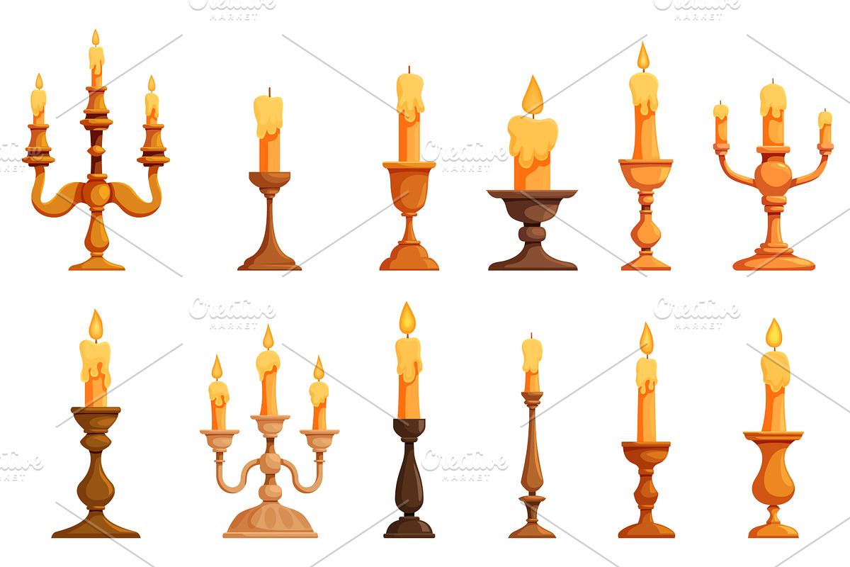Vintage candlestick. Stylish, an Illustration by Valerie Bodnar