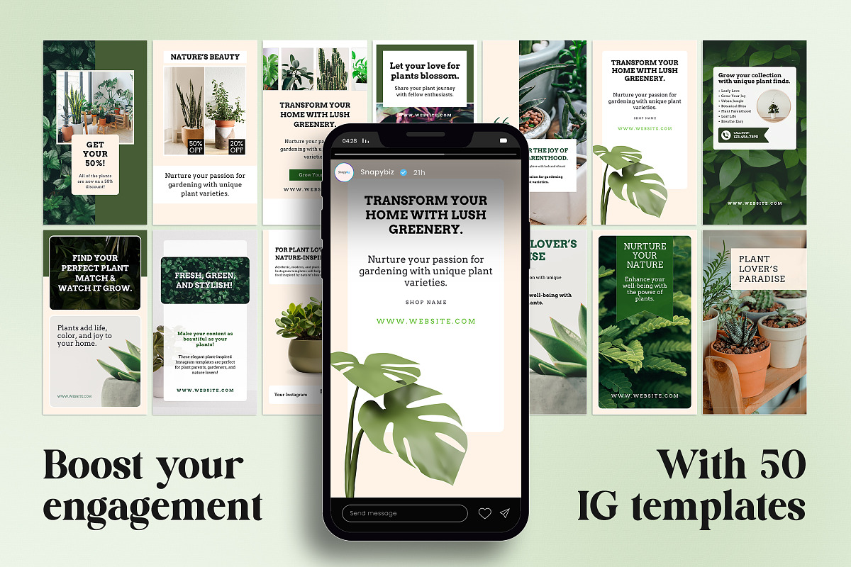 Editable Plant Canva Story Template, a Social Media Template by Snapybiz (Photo 3 of 11)