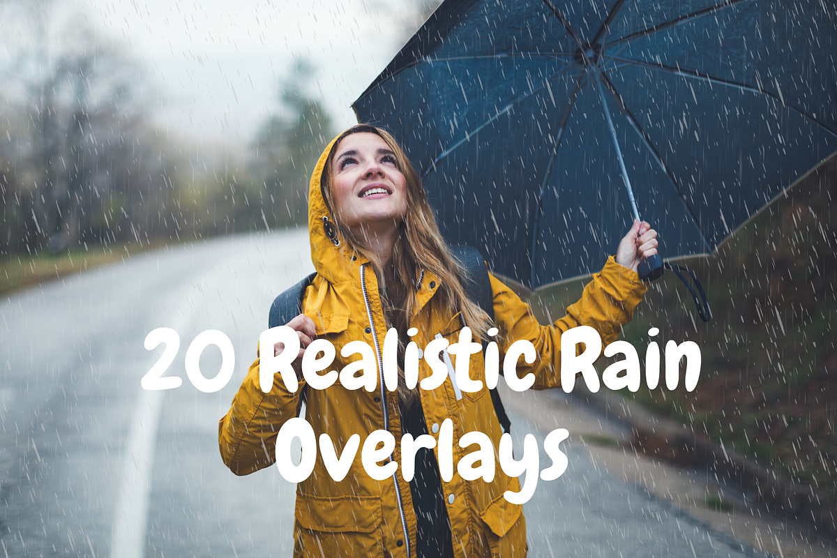 20 Realistic Rain Overlays, a Texture Graphic by youtoview (Photo 1 of 9)