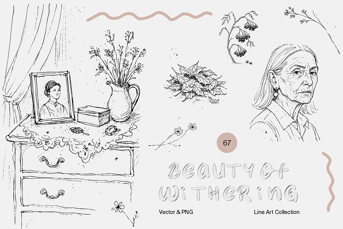 Beauty of Withering: Line Art set, a Decorative Illustration by divanovskaya_nv (Photo 1 of 12)