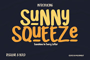 Sunny Squeeze – Cheerful Font, a Sans Serif Font by Mockmenot (Thumbnail 1 of 6)