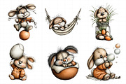 Quirky Easter Bunny Clipart Bundle, an Illustration by Daily.Designs (Thumbnail 7 of 8)