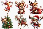 Watercolor Merry Christmas Reindeer, an Illustration by Canvas Craft (Thumbnail 3 of 7)