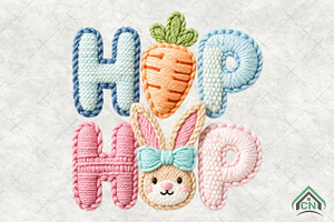 Faux Crochet Hip Hop Bunny Png, an Illustration by Craft Nest