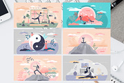 18 Yoga Concept Vector Illustrations, a Healthcare Illustration by VectorMine (Thumbnail 7 of 9)