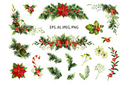 Christmas decorative elements., a Decorative Illustration by VetaDesign (Thumbnail 2 of 11)