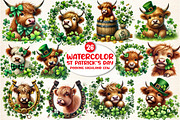 St Patrick's Day Peeking Highland, a Seasonal Illustration by DreamArtGraphic (Thumbnail 1 of 5)