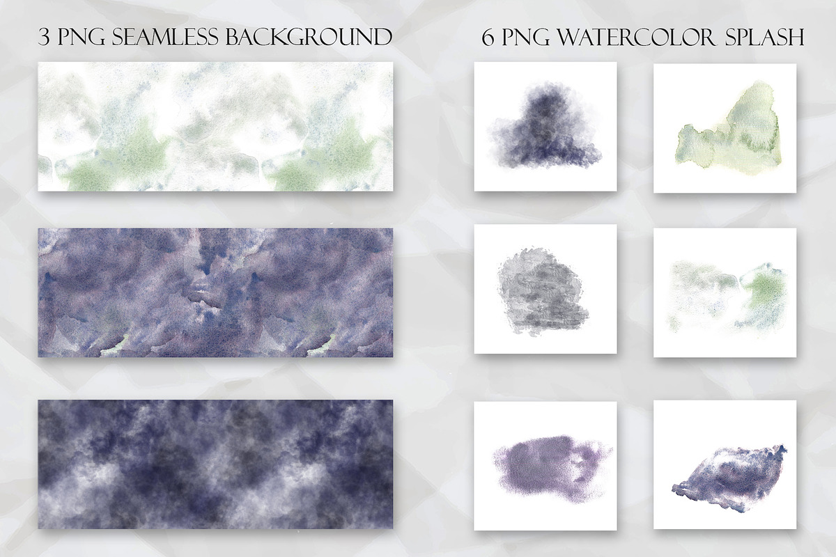 Dark floral watercolor clipart, an Illustration by Kate Lanbina (Photo 14 of 19)