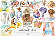 Watercolor Ocean Breath Clipart, an Illustration by Design Market (Thumbnail 1 of 4)