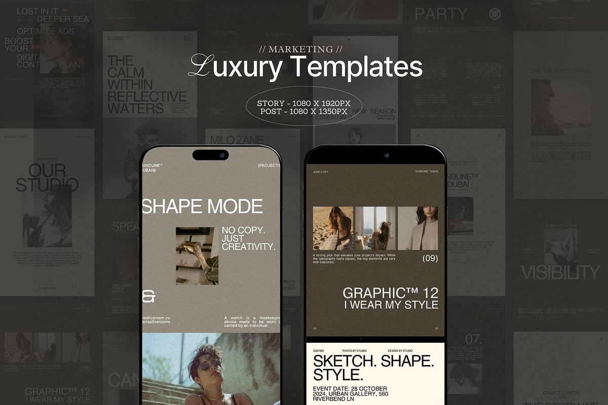 Luxury Canva Social Media Pack, a Social Media Template by Pixel Grid (Photo 2 of 9)