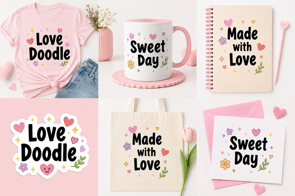 Love Doodle, a Handwritten Font by Wow Magic (Photo 2 of 6)