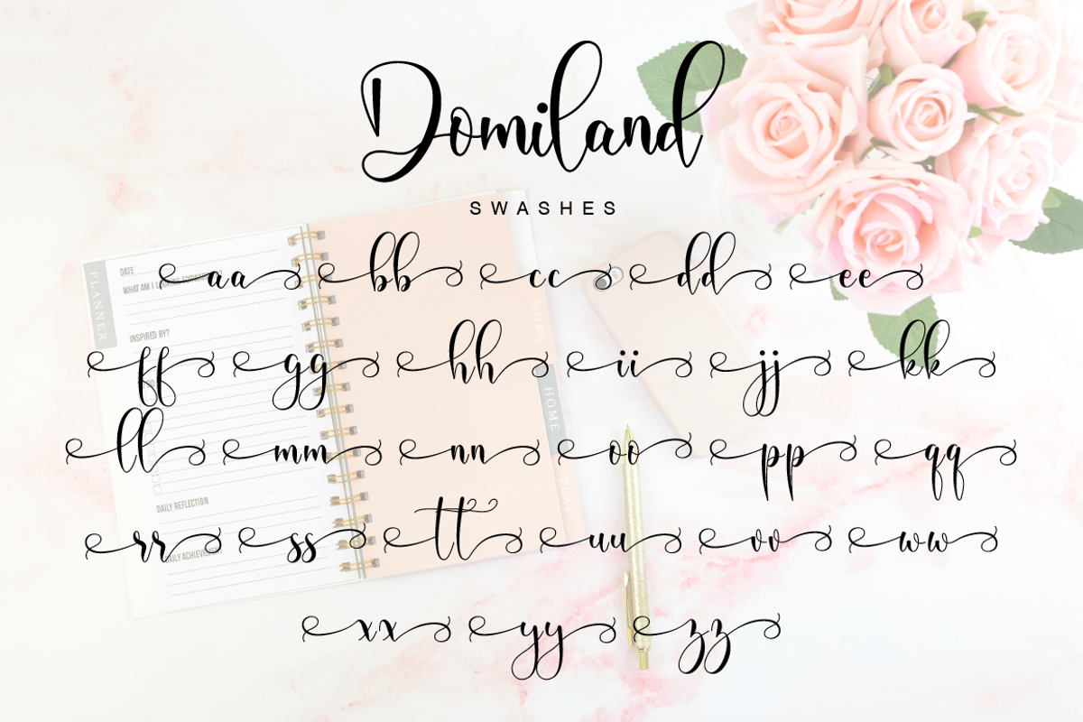 Domiland Script, a Script Font by Nissa Studio (Photo 12 of 12)