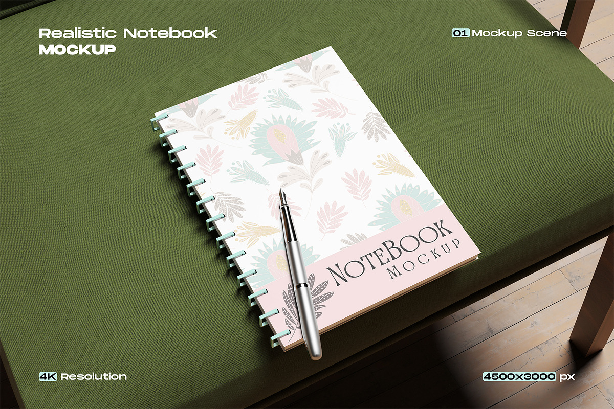 Realistic Notebook Mockup