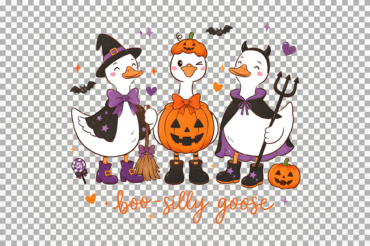 Halloween Silly Goose PNG Tshirt, a Seasonal Illustration by SugarCloudStudioArt (Photo 6 of 6)