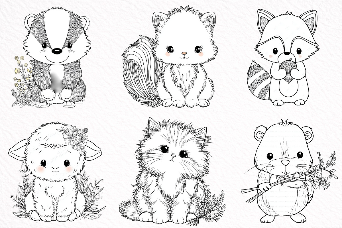 Cute forest animals Clipart, an Illustration by DreamArtGraphic (Photo 7 of 8)