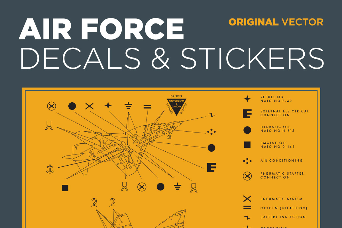 Air Force Decals & Stickers Vector, an Icon by theungsys (Photo 1 of 3)